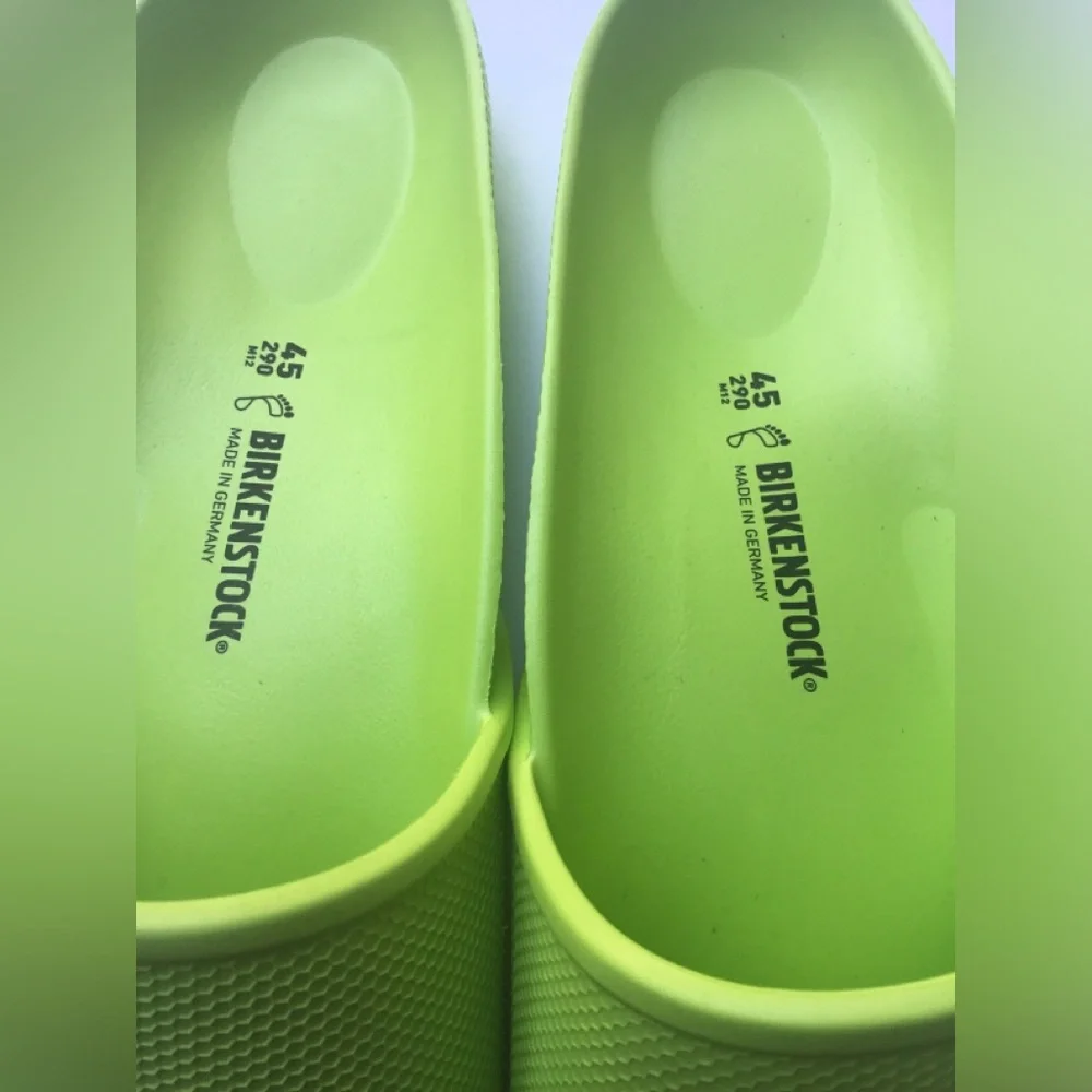 Birkenstock Neon Lime Slide Sandals